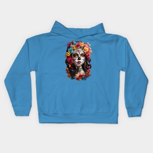 Sugar Skull girl, Dia de los Muertos Kids Hoodie